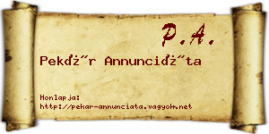 Pekár Annunciáta névjegykártya